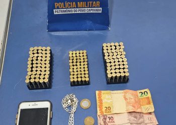 EM OPERAÇÃO RODOVIA SEGURA PM FAZ APREENSÃO DE ARMA E VARIAS MUNIÇÕES NOVA AYMORES KM 35.