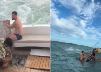 Lancha com turistas do ES afunda durante chá revelação em Búzios