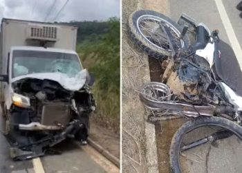 Duas pessoas morrem em batida entre moto e caminhão no ES