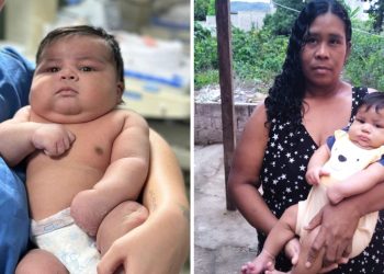 Bebê de 7 kg nasce de parto normal no ES, tem lesão no braço e mãe leva 51 pontos