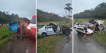 Acidente entre ônibus e carro deixa sete feridos na BR 101 no ES